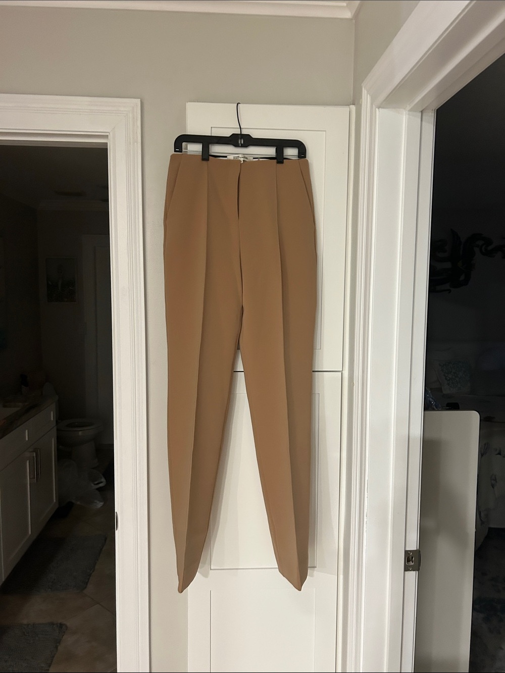 Diane Von Furstenberg Camel Straight Tapered Trousers